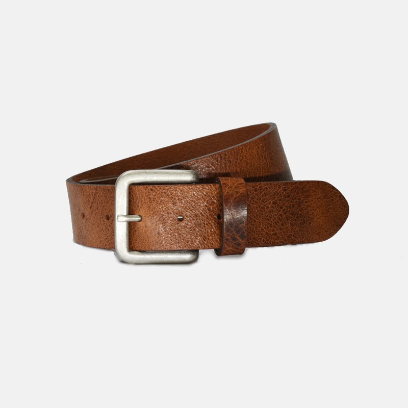Curated Basics Wide Dark Brown Leather With Silver Buckle Belt