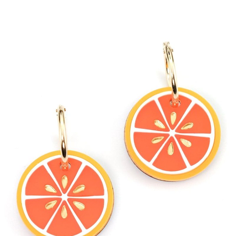 By Chavelli Blood Orange Hoop Earrings