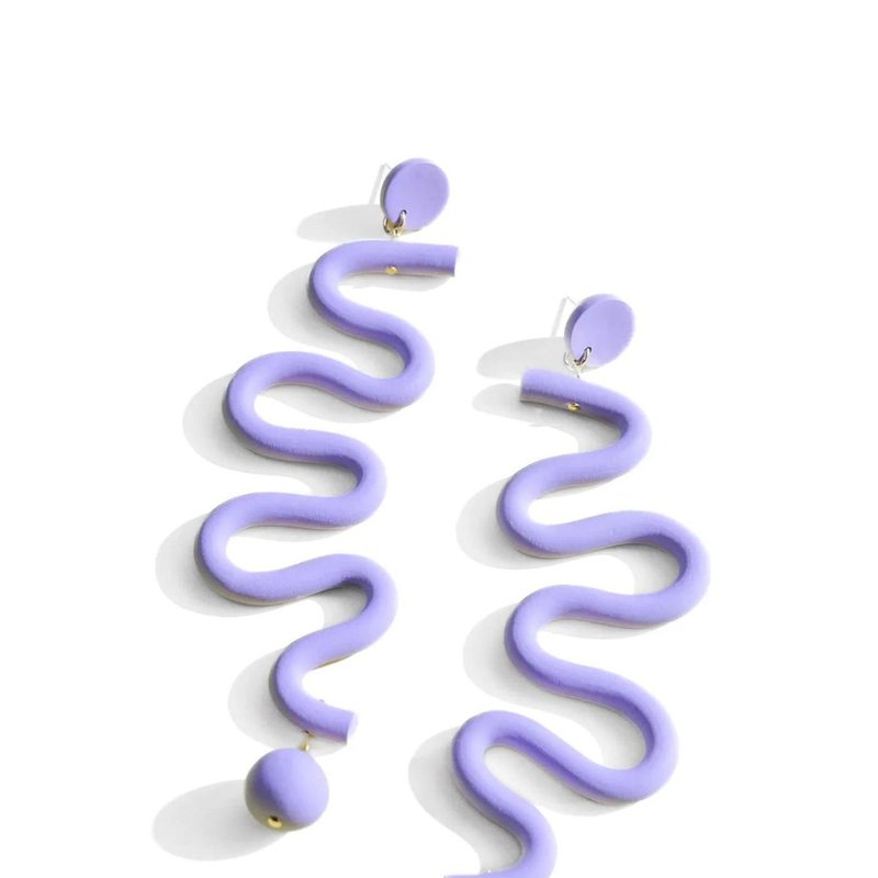 By Chavelli Tube Squiggles Earrings In Purple