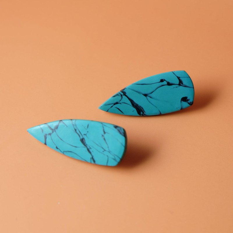 By Chavelli Turquoise Dagger Stud Earrings In Blue