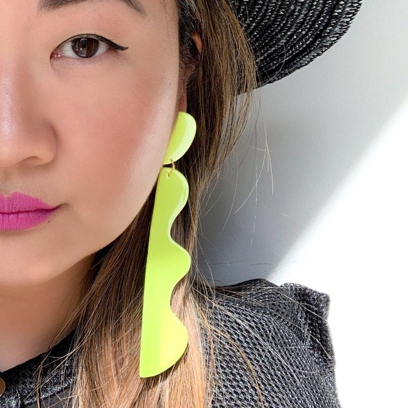 Shop By Chavelli Xl Wiggles Earrings In Yellow
