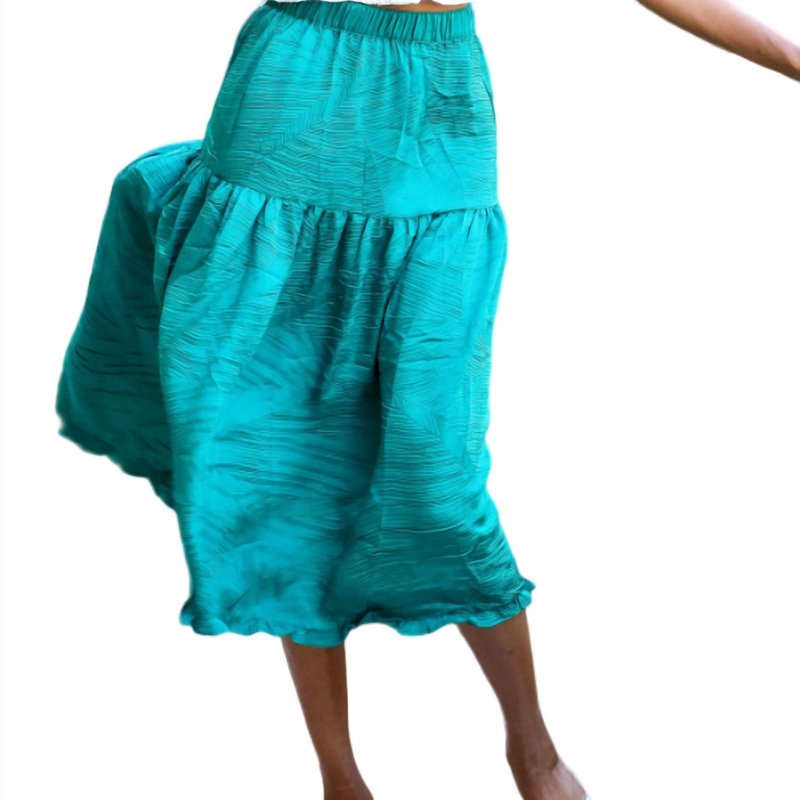 Shop Current Air oz Tiered Midi Skirt In Blue