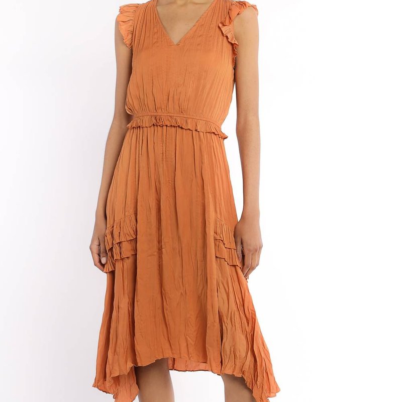 Shop Current Air V Neck Dress In Orange