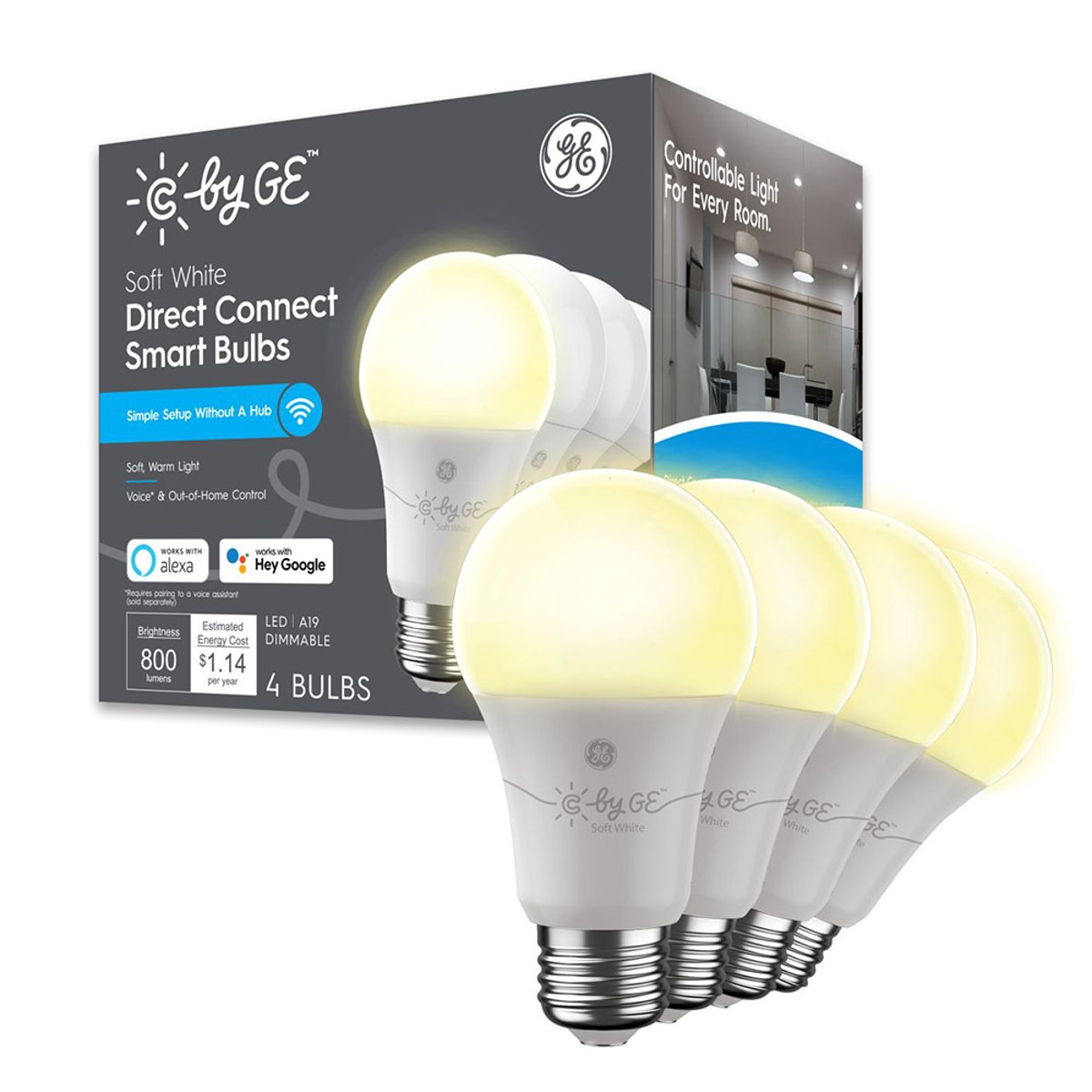 Struggle Bruise Suitable Cync by GE Soft White Direct Connect Smart Bulbs (4 LED A19 Light Bulbs) |  Verishop