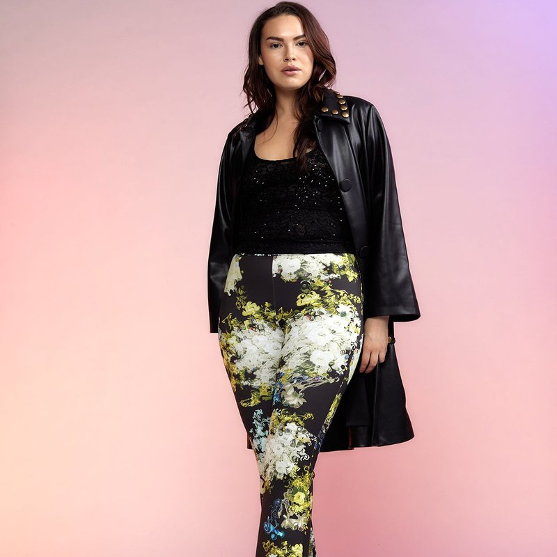 Cynthia Rowley Bonded Fit And Flare Pant In Black