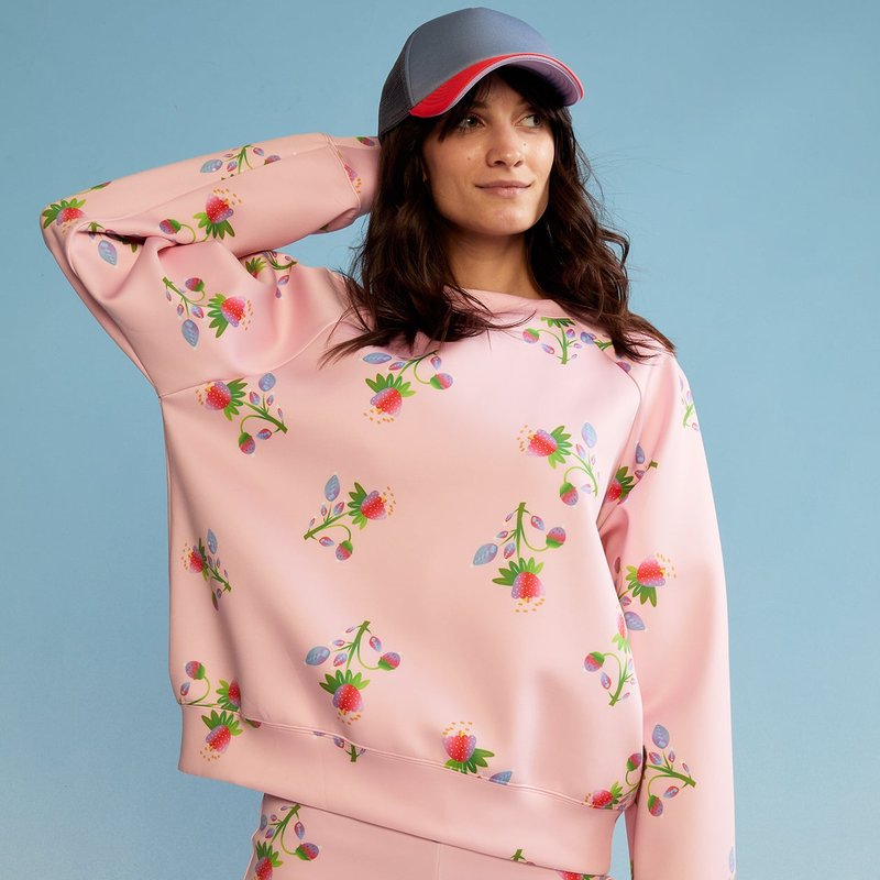 Cynthia Rowley Bonded Pullover In Pink