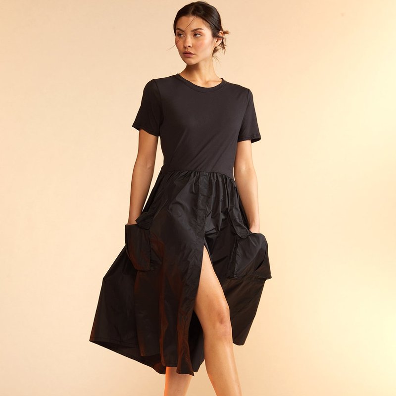 Shop Cynthia Rowley Cargo Combo Tee Dress In Black