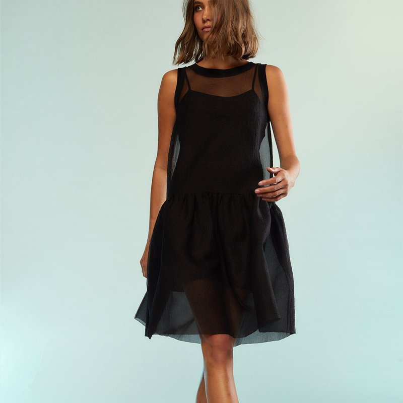 Cynthia Rowley Chloe Organza Dress In Black