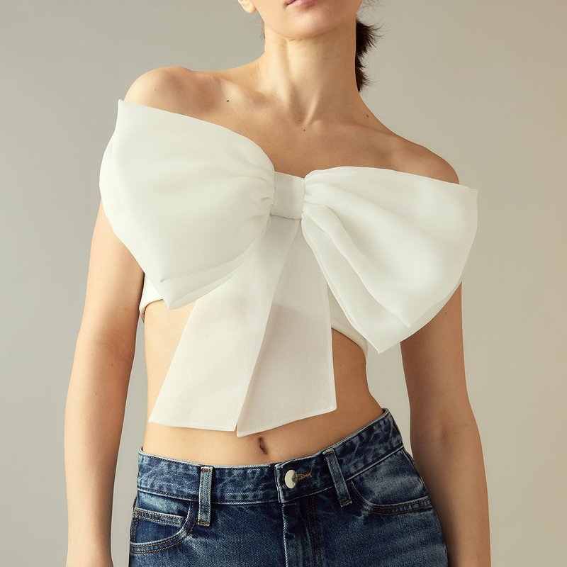 Shop Cynthia Rowley Cupid's Bow Bandeau Top In White
