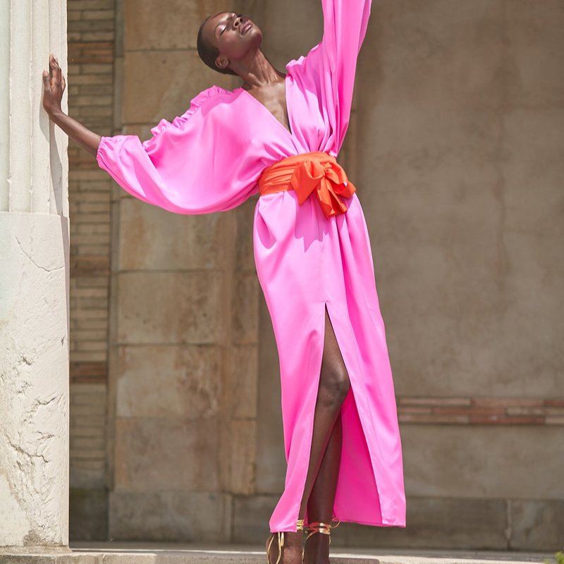 Cynthia Rowley Dolman Sleeve Dance Dress In Pink