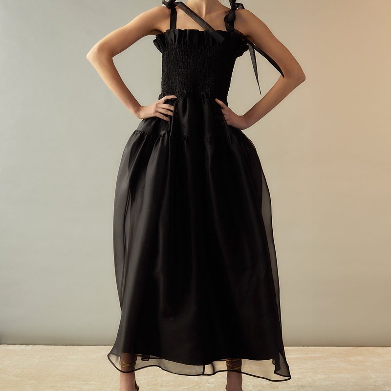 Cynthia Rowley Evergreen Organza Dress In Black