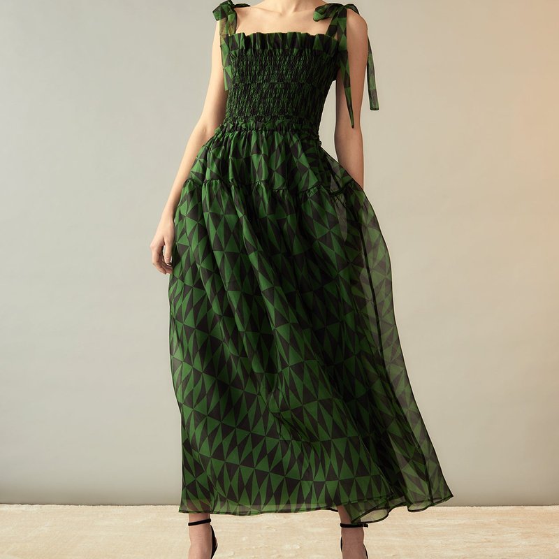 Cynthia Rowley Evergreen Organza Maxi Dress In Green