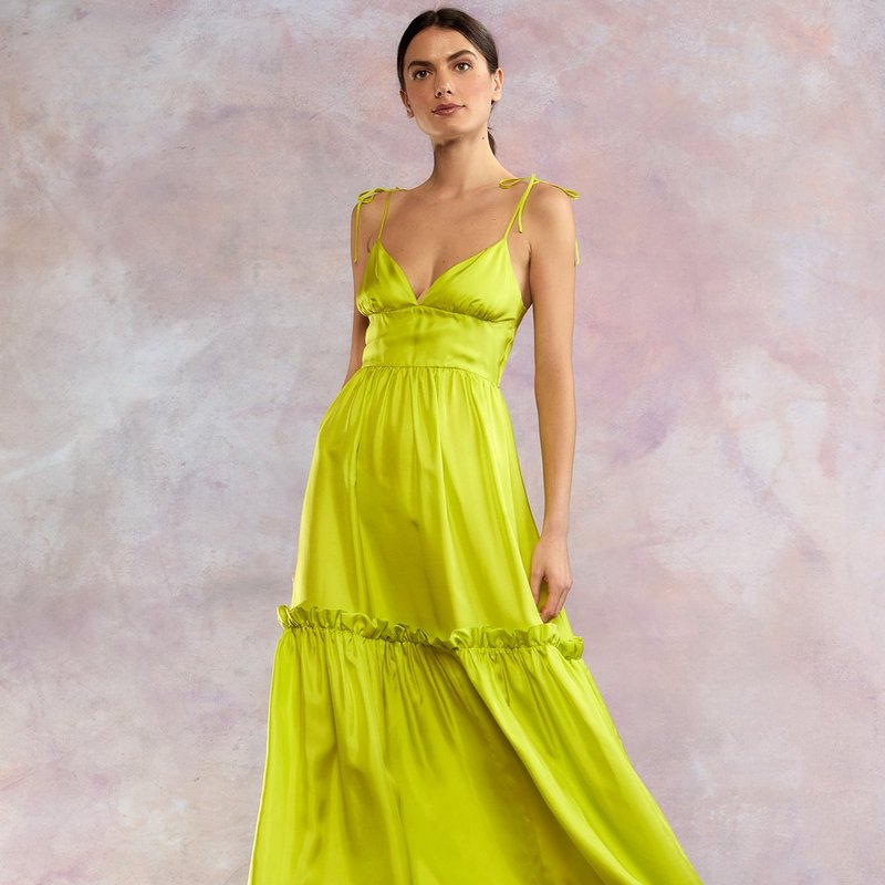 Shop Cynthia Rowley Kea Silk Dress In Yellow