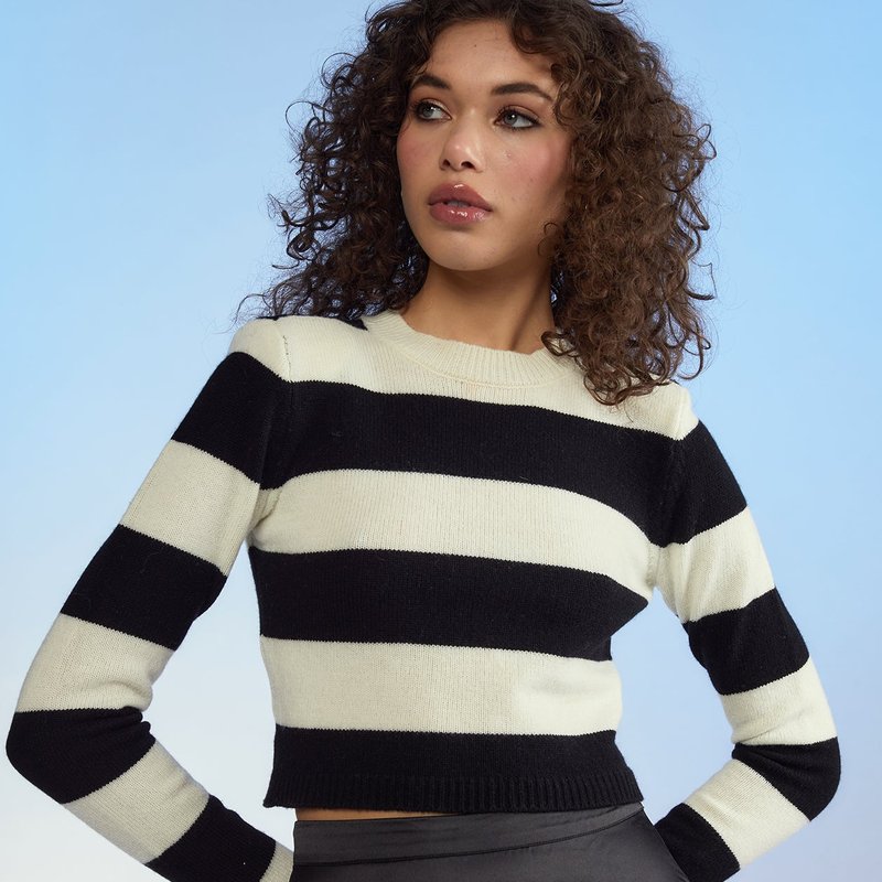 Cynthia Rowley Kendal Cropped Sweater In Black