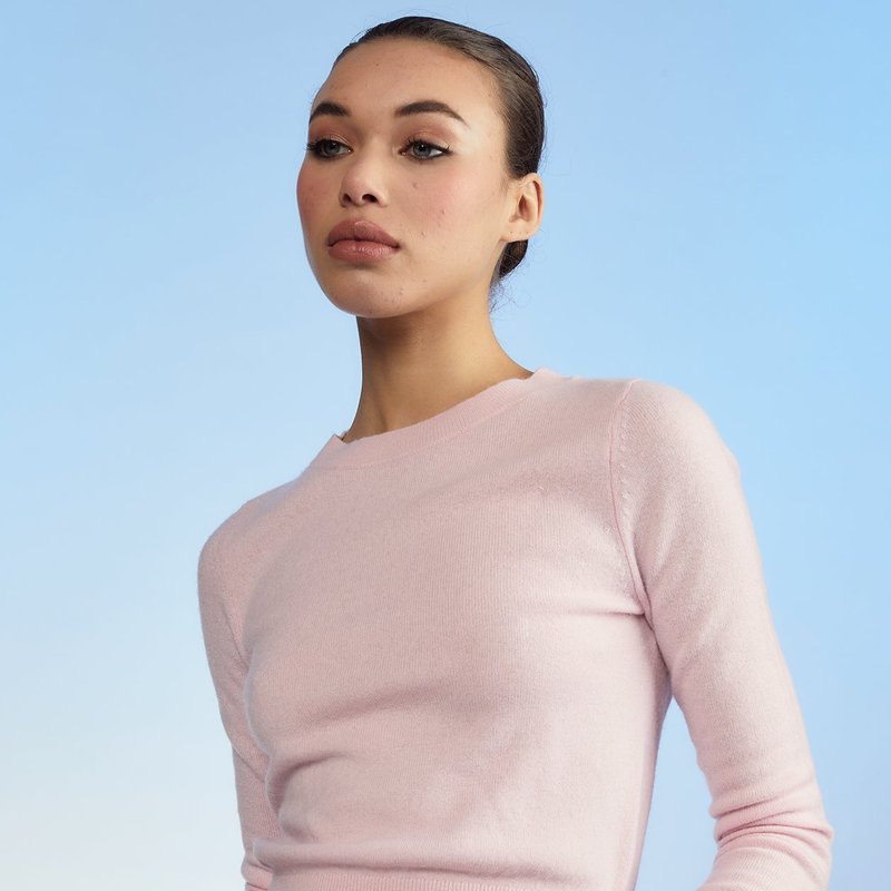 Cynthia Rowley Kendal Cropped Sweater In Pink