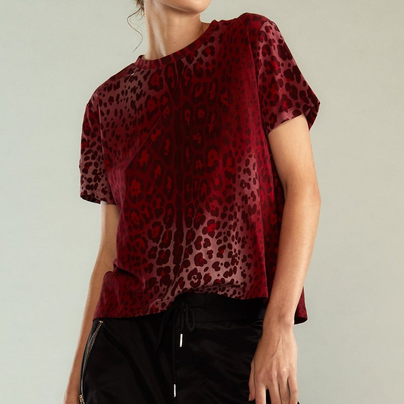 Cynthia Rowley Leopard Tee In Red