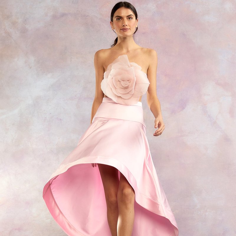 Cynthia Rowley Livia Satin Skirt In Pink