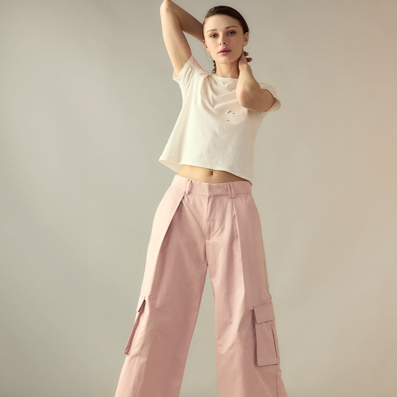Shop Cynthia Rowley Marbella Cotton Cargo Pant In Pink