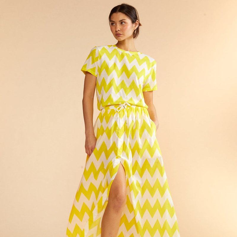 Shop Cynthia Rowley Mosaic Skirt In Yellow
