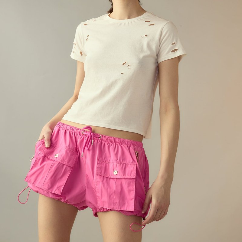 Shop Cynthia Rowley Nylon Cargo Bloomers In Pink