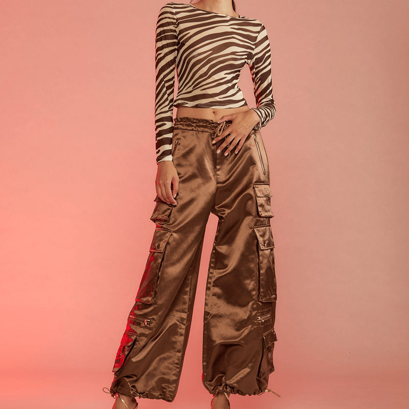 Cynthia Rowley S Cargo Pants In Brown