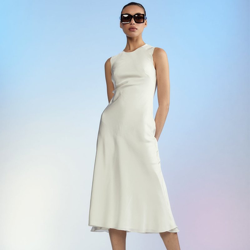 Cynthia Rowley Women's Silk Satin Sleeveless Midi-dress In White