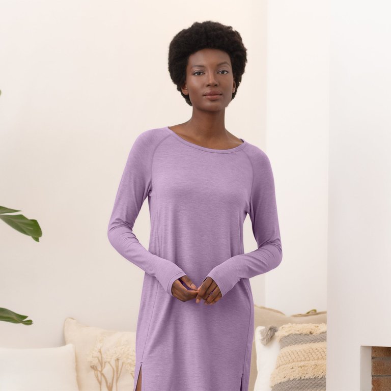Sleepshirt Long Sleeve Women Nattwell™ Sleep Tech - Lavender Melange