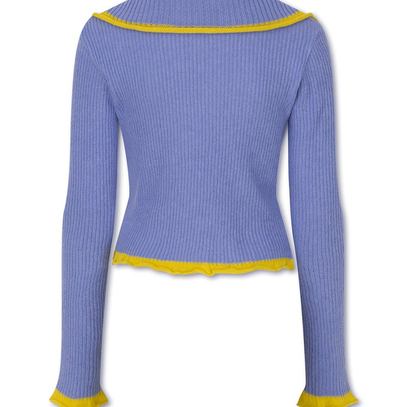 Shop Daige Cadet Knit Cardigan In Blue