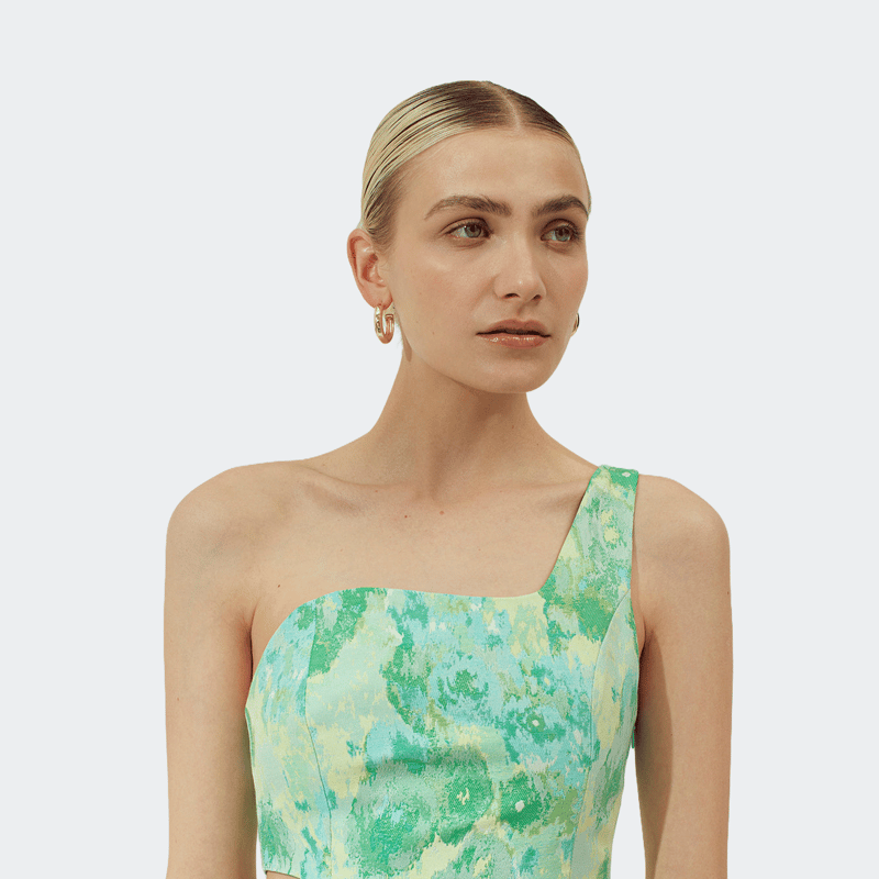 Shop Daige Calico Dress In Green