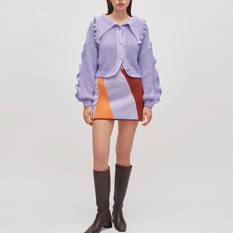 Daige Marianne Knit Mini Skirt In Purple