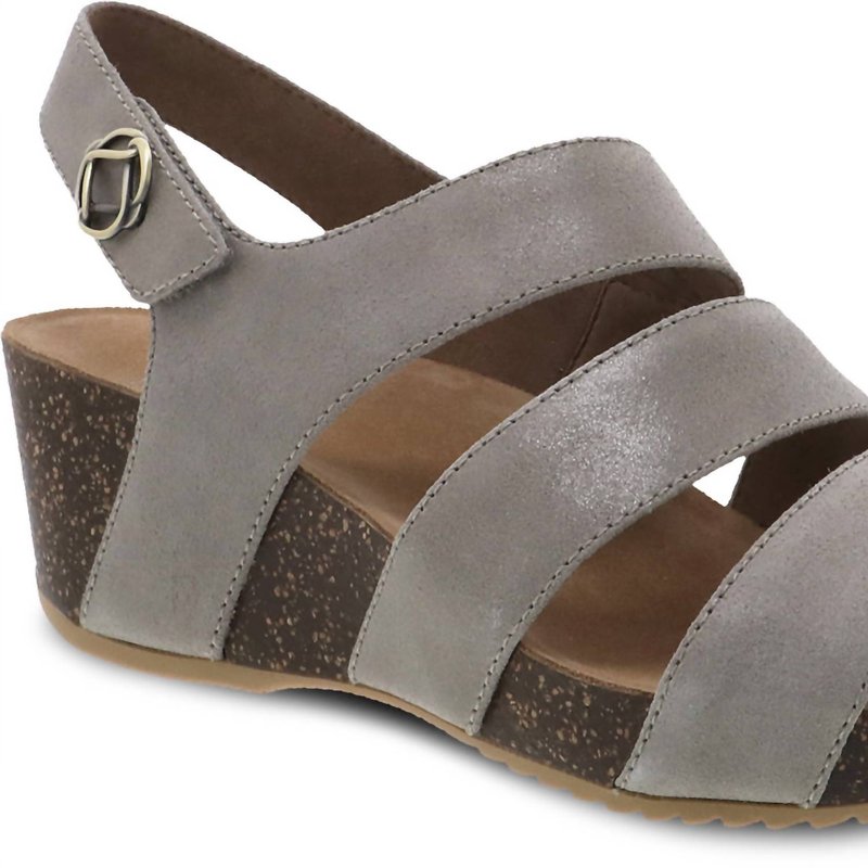 Shop Dansko Women's Stacey Wedge Sandal In Grey