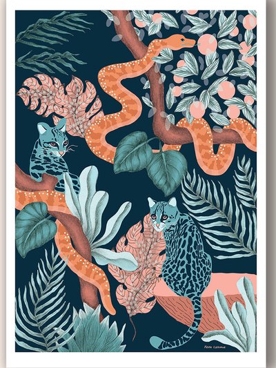 Darling Spring Jungle Cats Art Print product