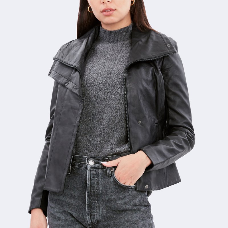 Shop Dawn Levy Angular Leather Jacket In Black