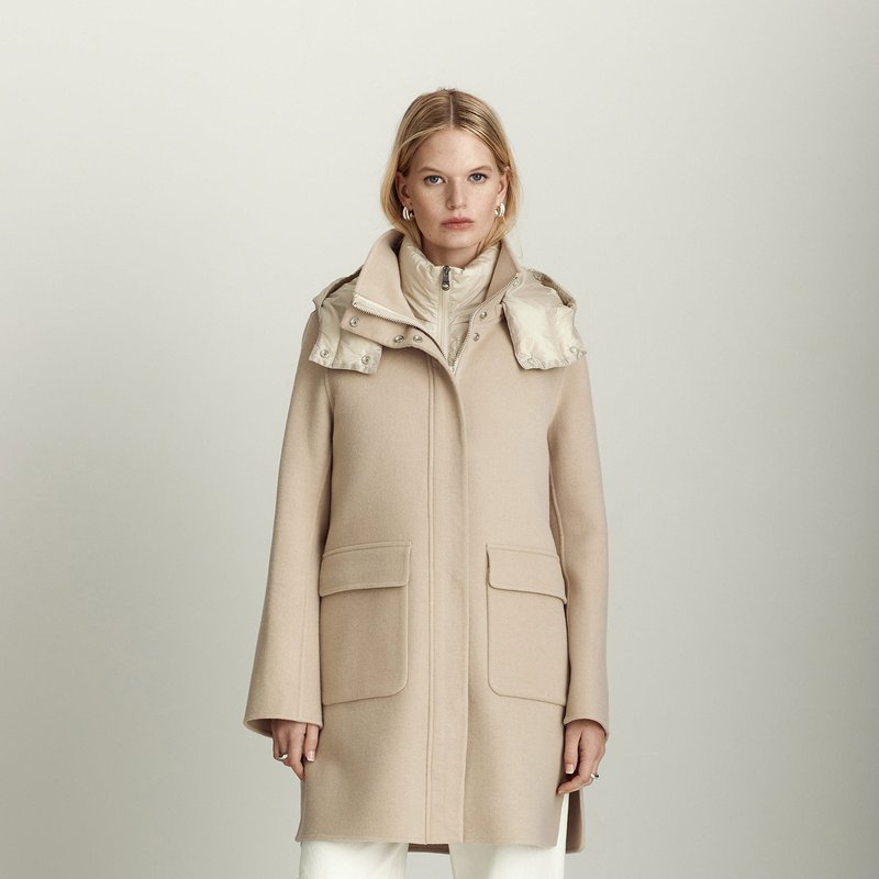 Shop Dawn Levy Bristol Coat With Puffer Vest In Brown