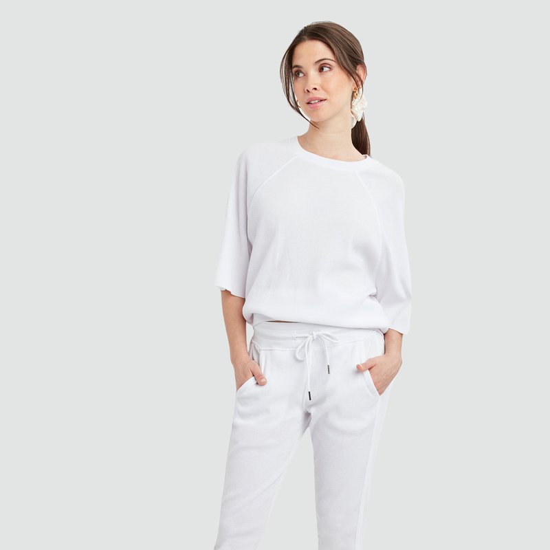 Shop Dawn Levy Jamie Waffle Tapered Jogger In White