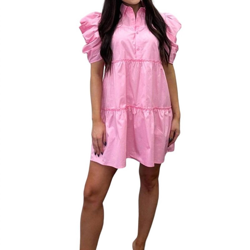 Shop Day + Moon Candy Crush Button Down Dress In Pink