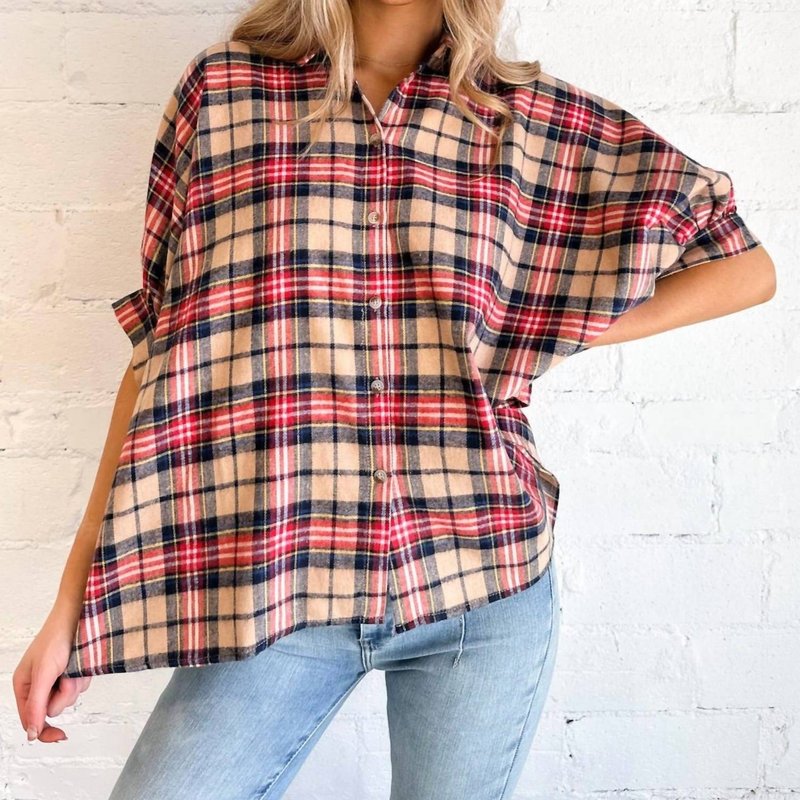 Shop Day + Moon Favorite Flannel Top In Brown
