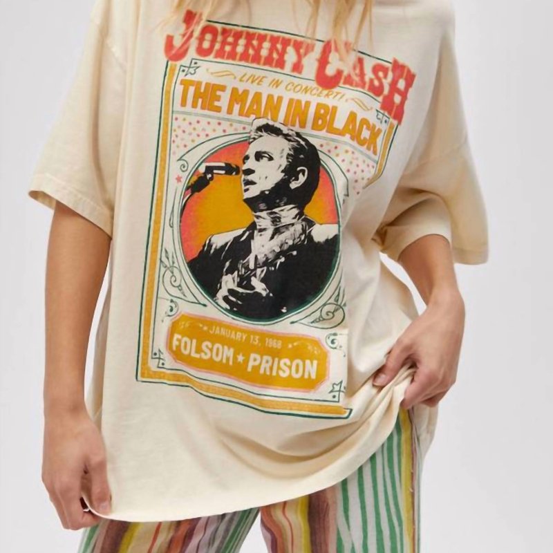 Shop Daydreamer Johnny Cash Live Os Tee In Yellow