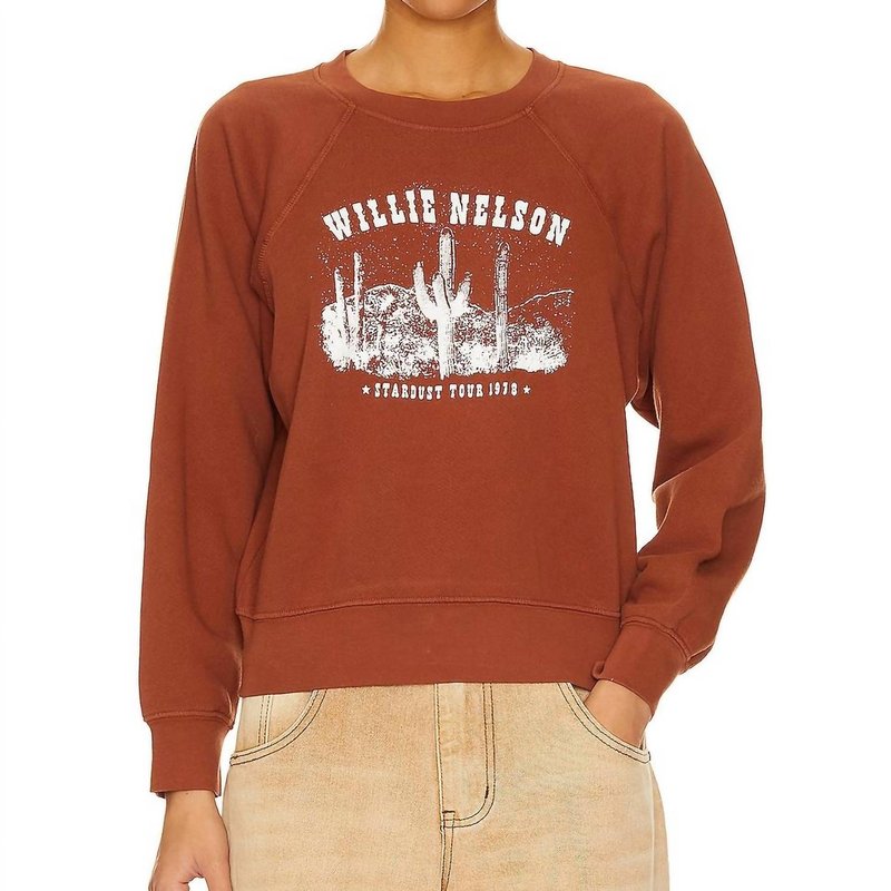 Shop Daydreamer Willie Nelson Stardust Crew Sweatshirt In Brown