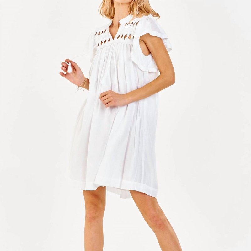 Shop Dear John Denim Osiris Knotted Embroidery Dress In White