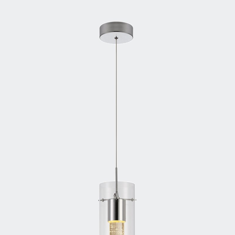 Defong 1-light Cylinder Pendant Light With Integrated Led And Glass Shade