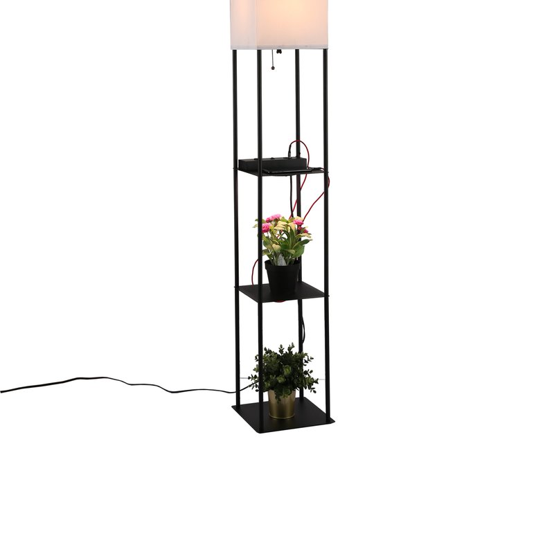 Defong Modern Floor Lamp With Led Grow Light In Black