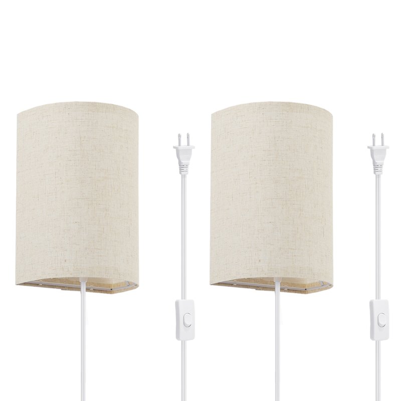 Defong Set Of Two Wall Sconces Light Fixtures In White