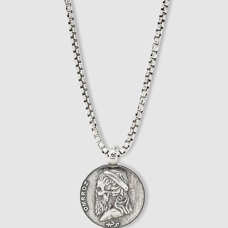 Degs & Sal Sterling Silver Ancient Greek Skull Coin Necklace