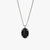 Sterling Silver Black Onyx Stone Necklace - Black