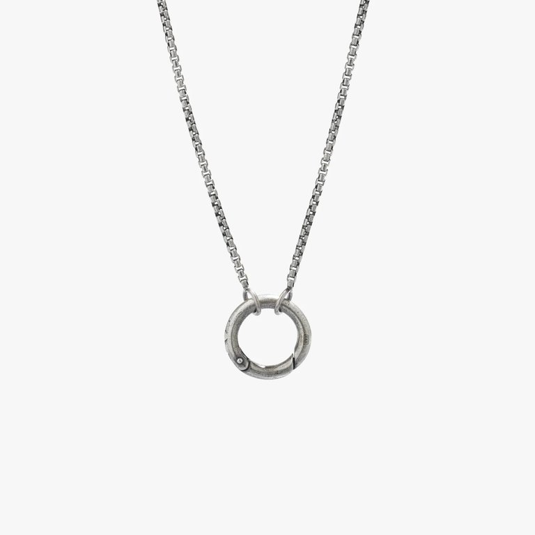 Sterling Silver Circle Amulet Necklace - Sterling Silver