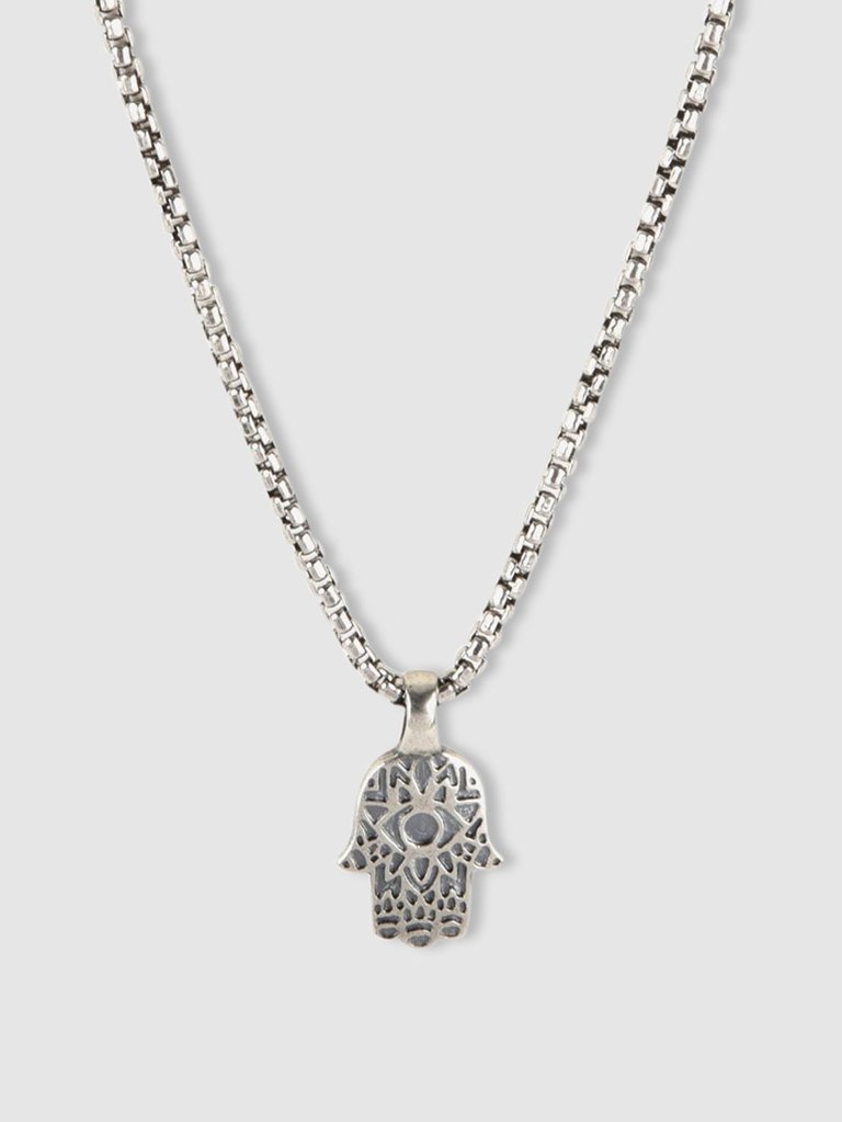 Sterling Silver Hamsa Necklace - Pendant Only