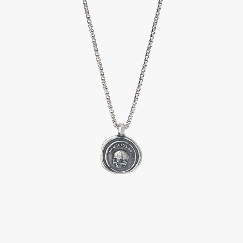Shop Degs & Sal Sterling Silver Memento Mori Necklace In Grey