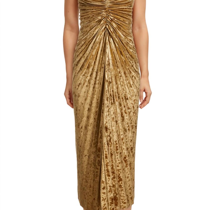 Shop Delfi Collective Marylin Midi Dress In Gold