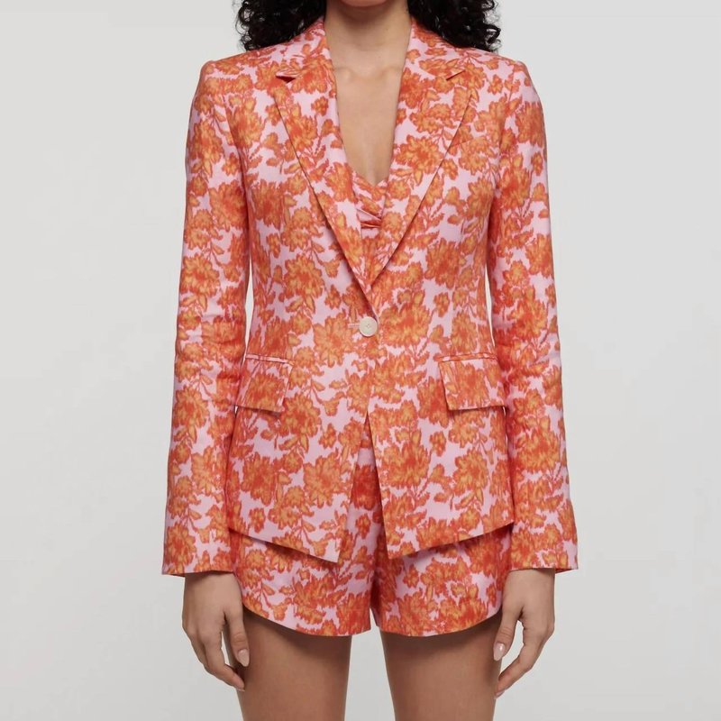Shop Derek Lam 10 Crosby Irina Single Breasted Jacket In Orange/rose